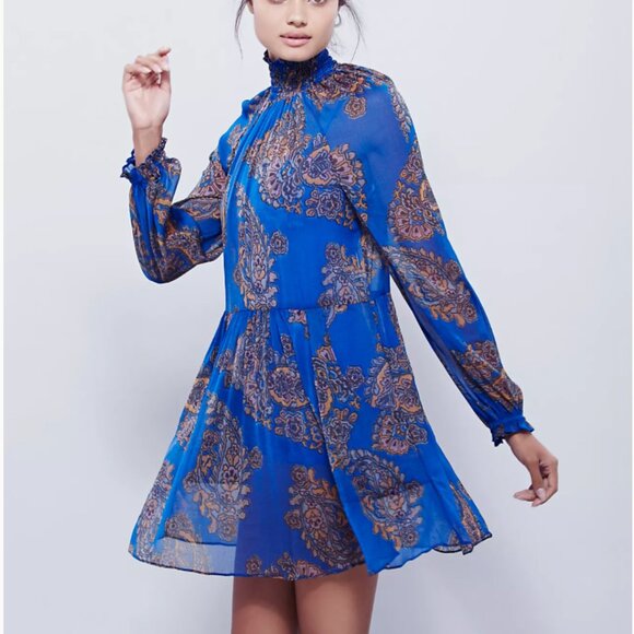 Free People Moonstruck Printed Mini Dress - Picture 1 of 6